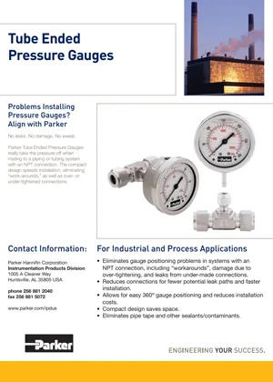 Parker Pressure Gauges Catalog Cover